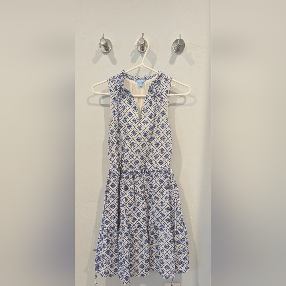 Draper James Blue and White Patterned Dress